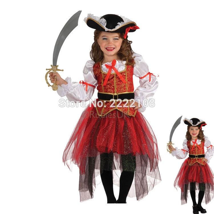 Girls Halloween Christmas Pirate Party Cosplay Costume