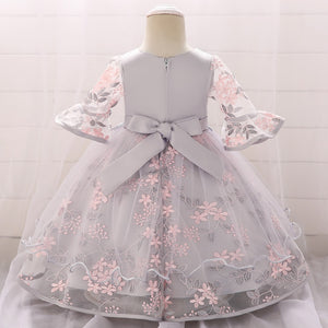 Baby Girl Embroidery Half Sleeve Dress 1st Birthday Dresses