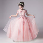 Kid Girls Tulle princess Dress Gorgeous Ball Gown Wedding Party Costume For 1-12Y