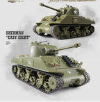 RC Battle Tanks Sherman M4A3 US Medium Tank IR Battle Panzer with Sound & Light