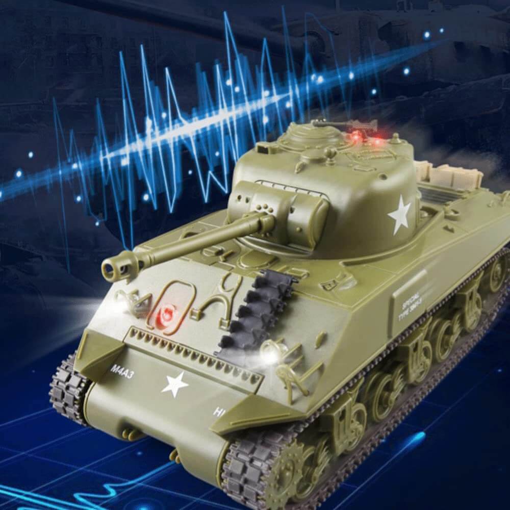 RC Battle Tanks Sherman M4A3 US Medium Tank IR Battle Panzer with Sound & Light
