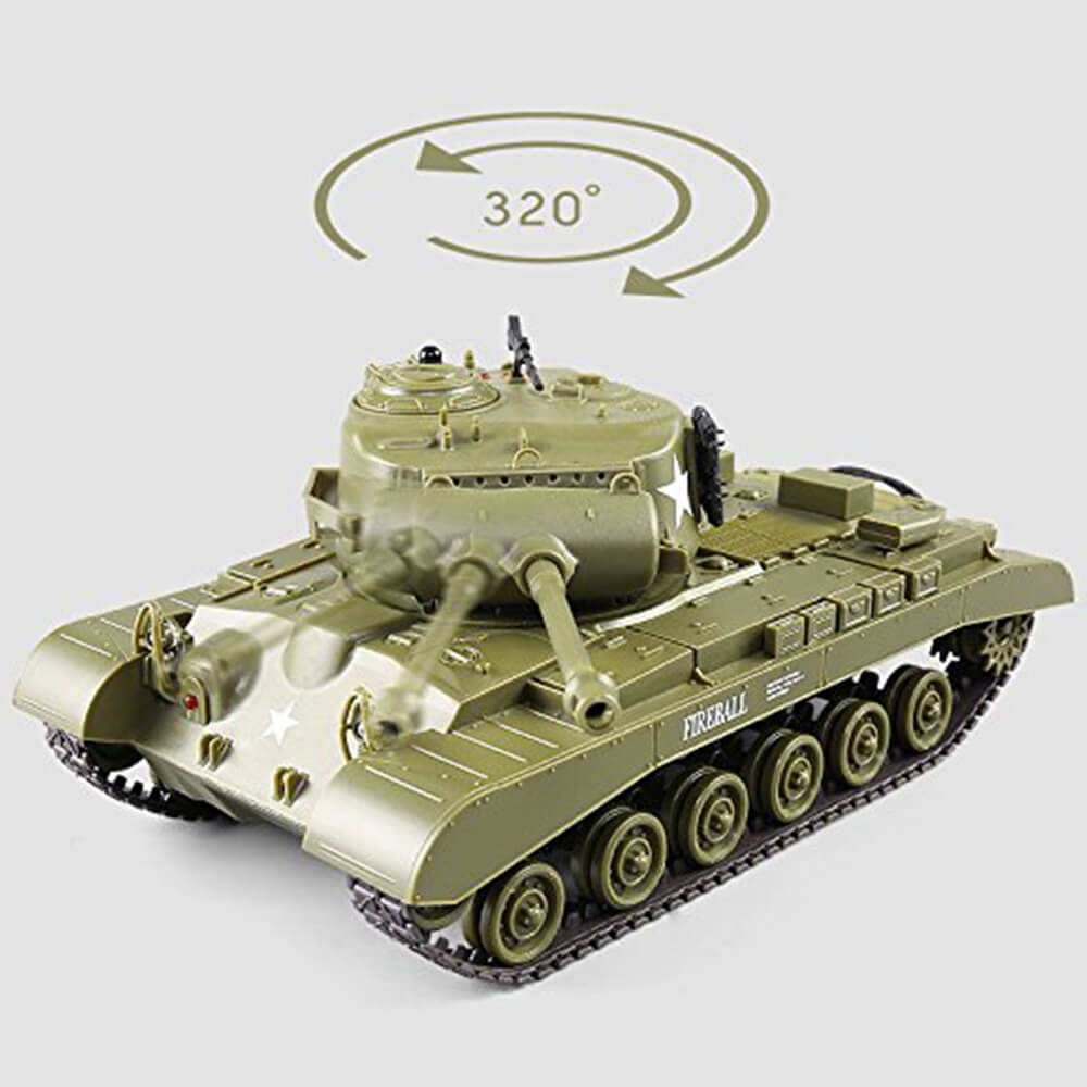 RC Battle Tanks Sherman M4A3 US Medium Tank IR Battle Panzer with Sound & Light