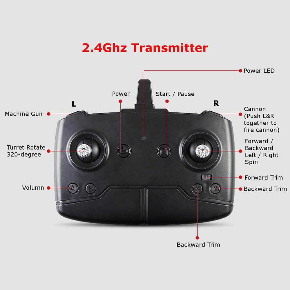RC Battle Tanks Sherman M4A3 US Medium Tank IR Battle Panzer with Sound & Light