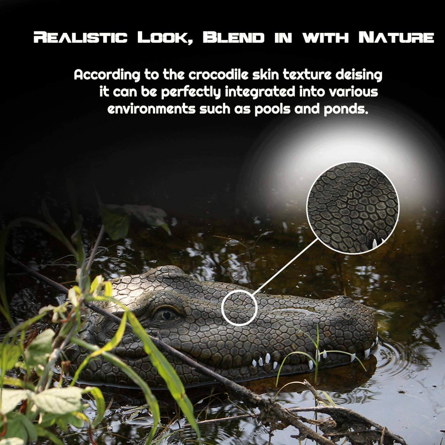 RC Boat with Alligator Head 2.4GHz Scary Funny Crocodile Remote Control Boat Prank Toy for Children