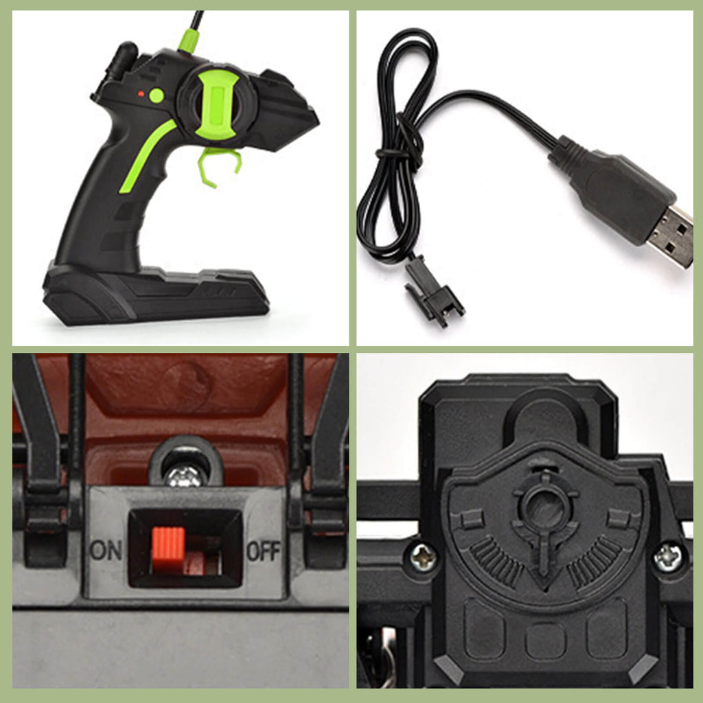 6WD RC Dinosaur Car Remote Control Carrier Truck Dinosaur Toy with Small Dinos for Children Kids Gift