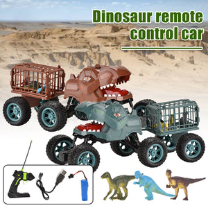 6WD RC Dinosaur Car Remote Control Carrier Truck Dinosaur Toy with Small Dinos for Children Kids Gift