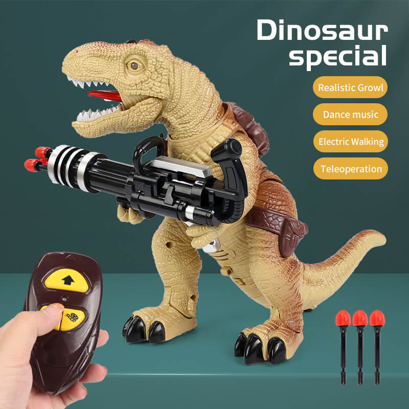 Kids RC Dinosaur with Launching Bullets Electric Remote Control Tyrannosaurus Rex Commando for Battle