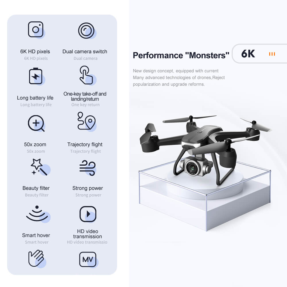 Mini Drone with Camera for Kids 6K Remote Control FPV Quadcopter with Gesture Sensing for Beginners