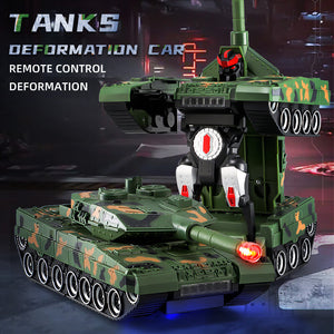 RC Tank Deformable Remote Control Car Robot Battle Tank Toy Full Function Stunt Car