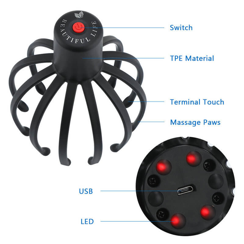 Electric Scalp Massager with 12 Massage Claws Automatic Head Massager for Stress Relax