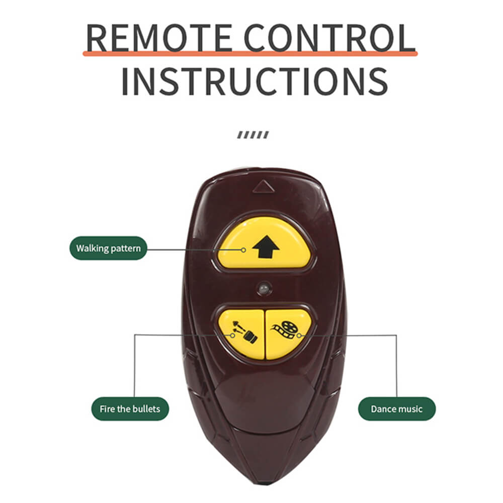 Kids RC Dinosaur with Launching Bullets Electric Remote Control Tyrannosaurus Rex Commando for Battle