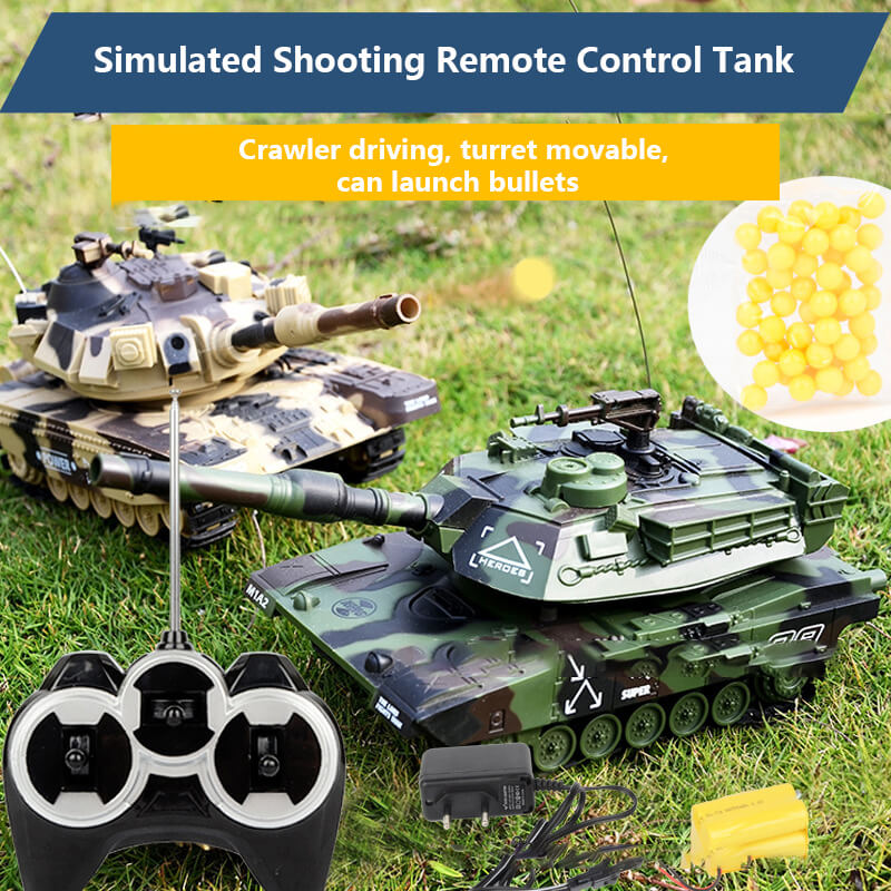 Kids RC Battle Tank 10.5'' Remote Control Tanks All Terrains Crawler