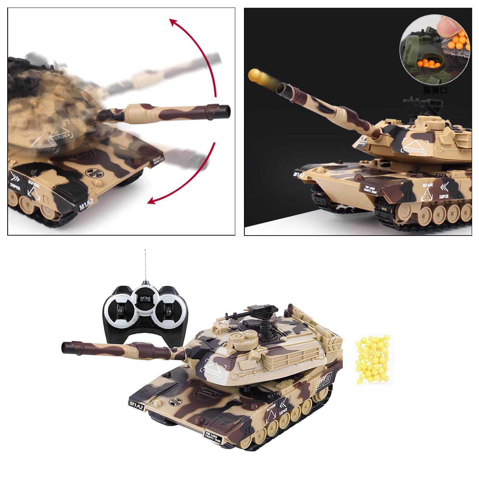 Kids RC Battle Tank 10.5'' Remote Control Tanks All Terrains Crawler
