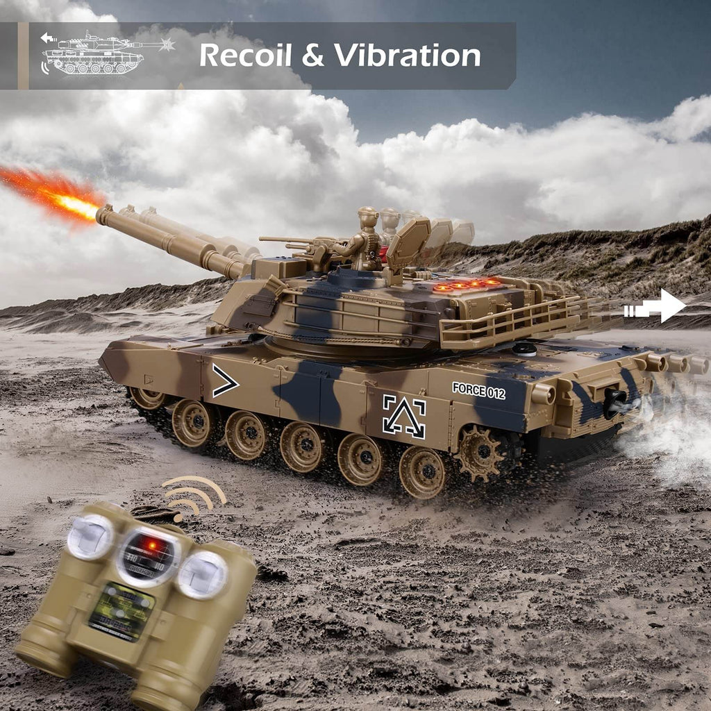 RC Tank with Smoke Effect Remote Control Battle Mist Spray Tank Toy with Life Indicators for Kids