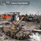 RC Tank with Smoke Effect Remote Control Battle Mist Spray Tank Toy with Life Indicators for Kids
