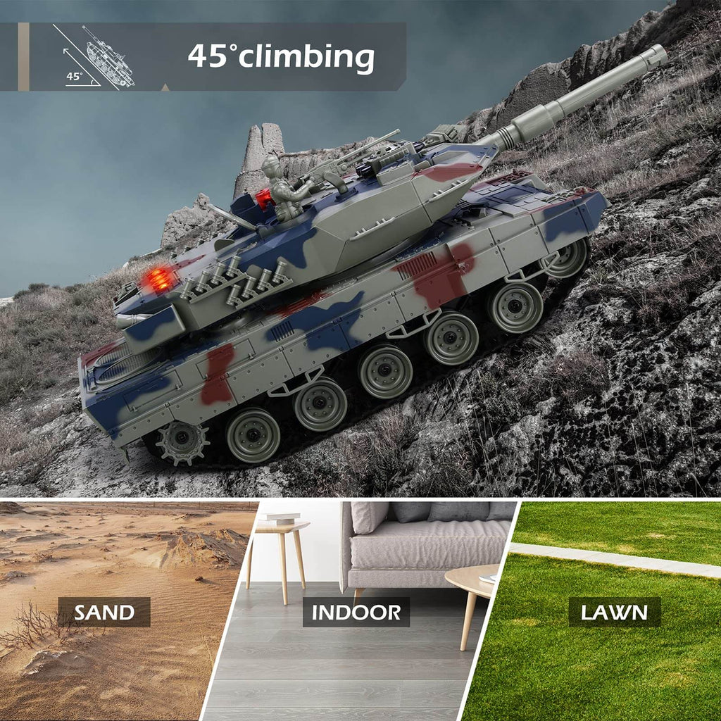 RC Tank with Smoke Effect Remote Control Battle Mist Spray Tank Toy with Life Indicators for Kids