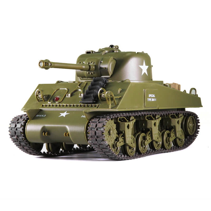 RC Battle Tanks Sherman M4A3 US Medium Tank IR Battle Panzer with Sound & Light