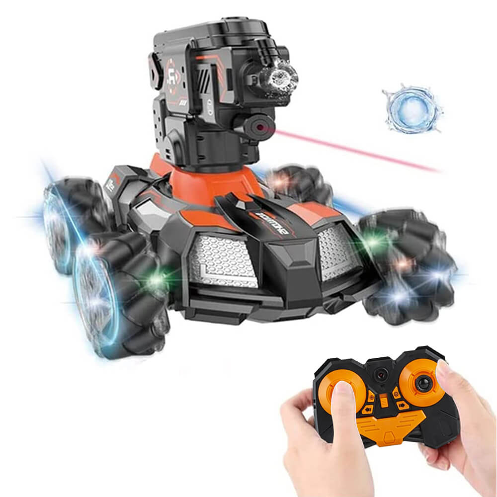 RC Water Bomb Car 360 Rotate Remote Control Stunt Tank Car with Light and Music
