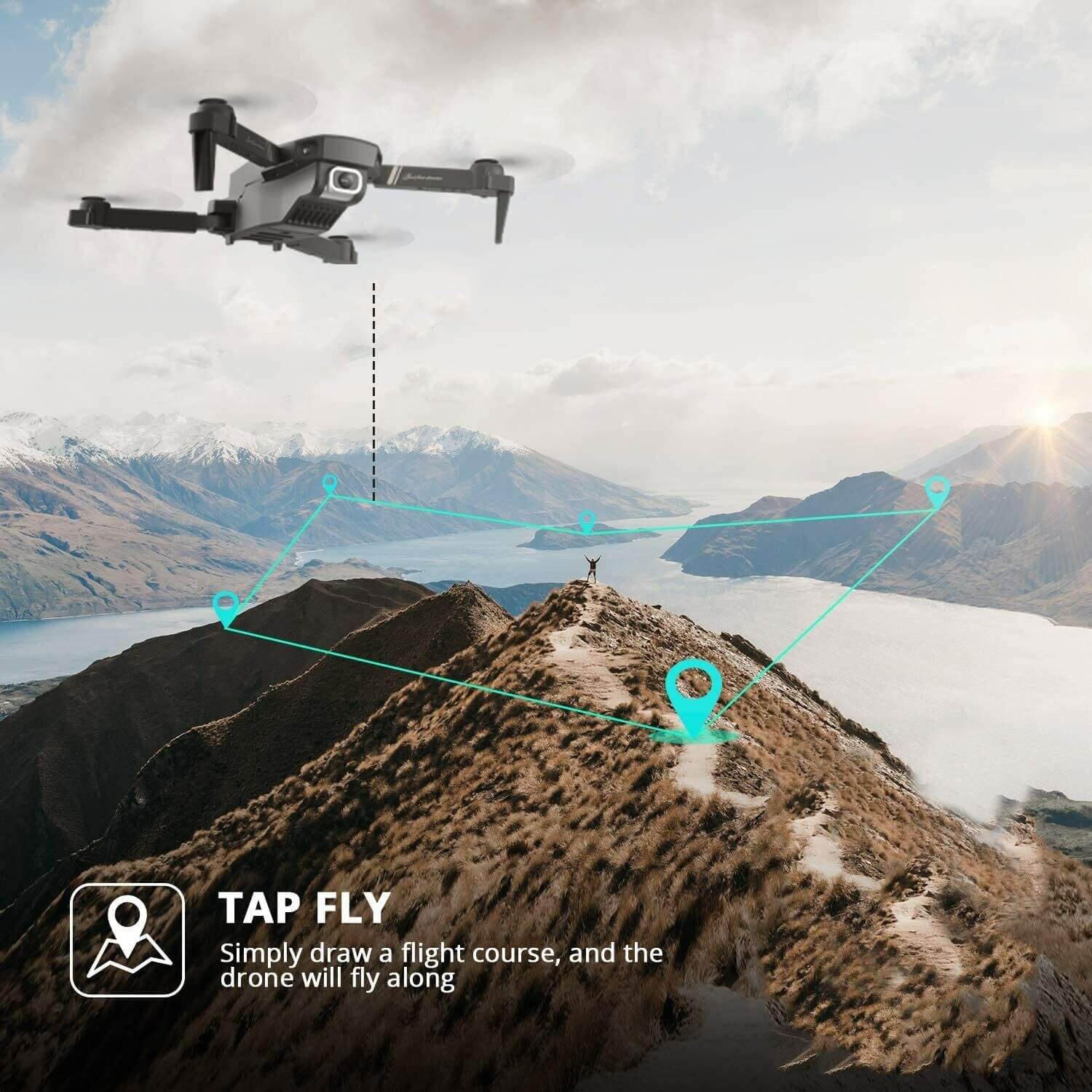 RC Quadcopter 4K HD Camera FPV Foldable Drone 6-axis Remote Control Copter for Kids Adult