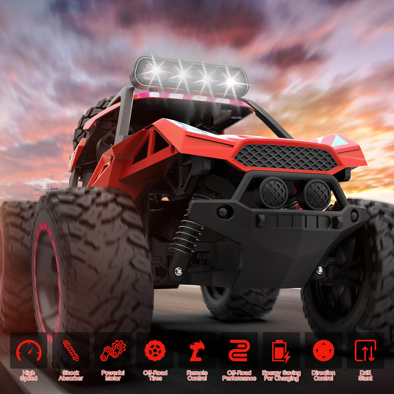 1:12 RC Monster Truck Off-Road Vehicle Remote Control Car for Kids