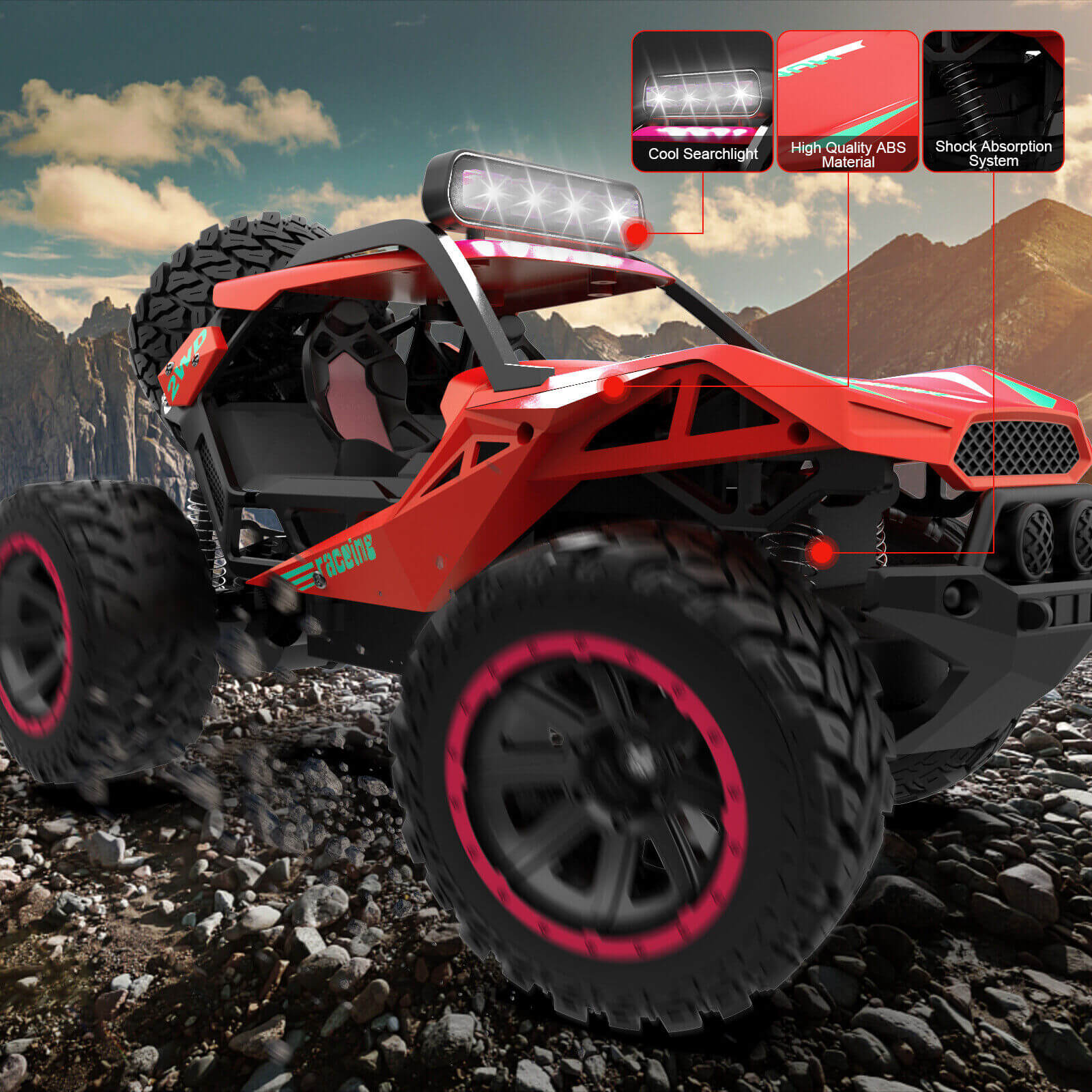 1:12 RC Monster Truck Off-Road Vehicle Remote Control Car for Kids
