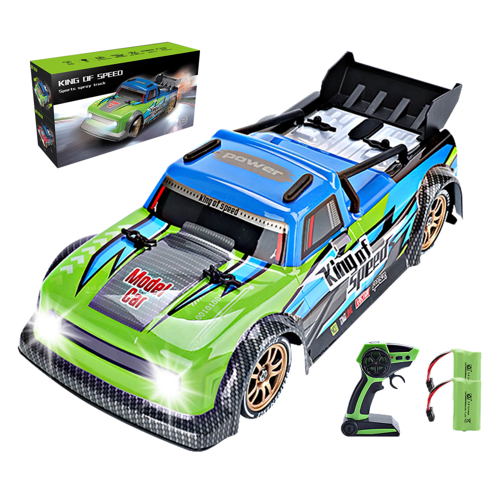 RC Drift Car 4WD High Speed Racing Car with Spray 1/16 Remote Control Stunt Vehicle