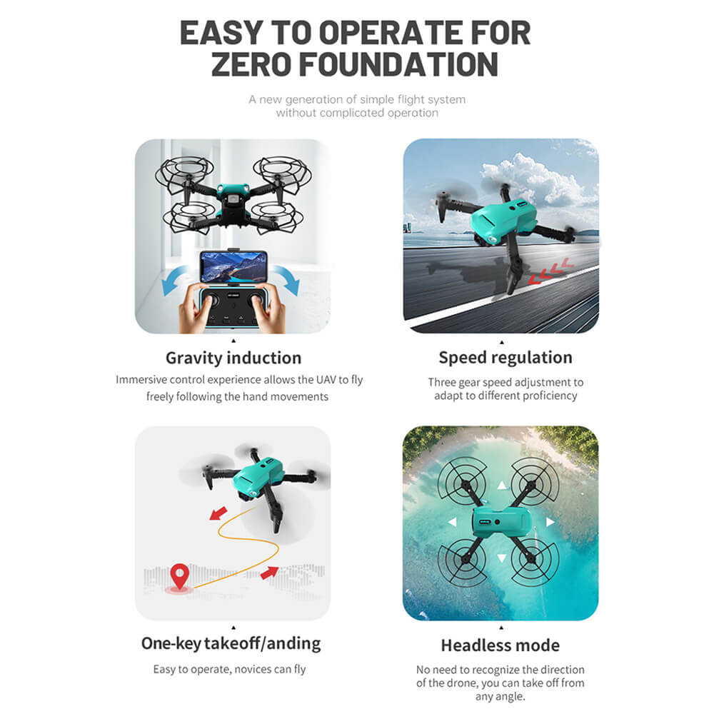 RC Drone with Dual Camera Foldable FPV Quadcopter for Beginners 360 Degrees Rotation Stunt Flying Toy