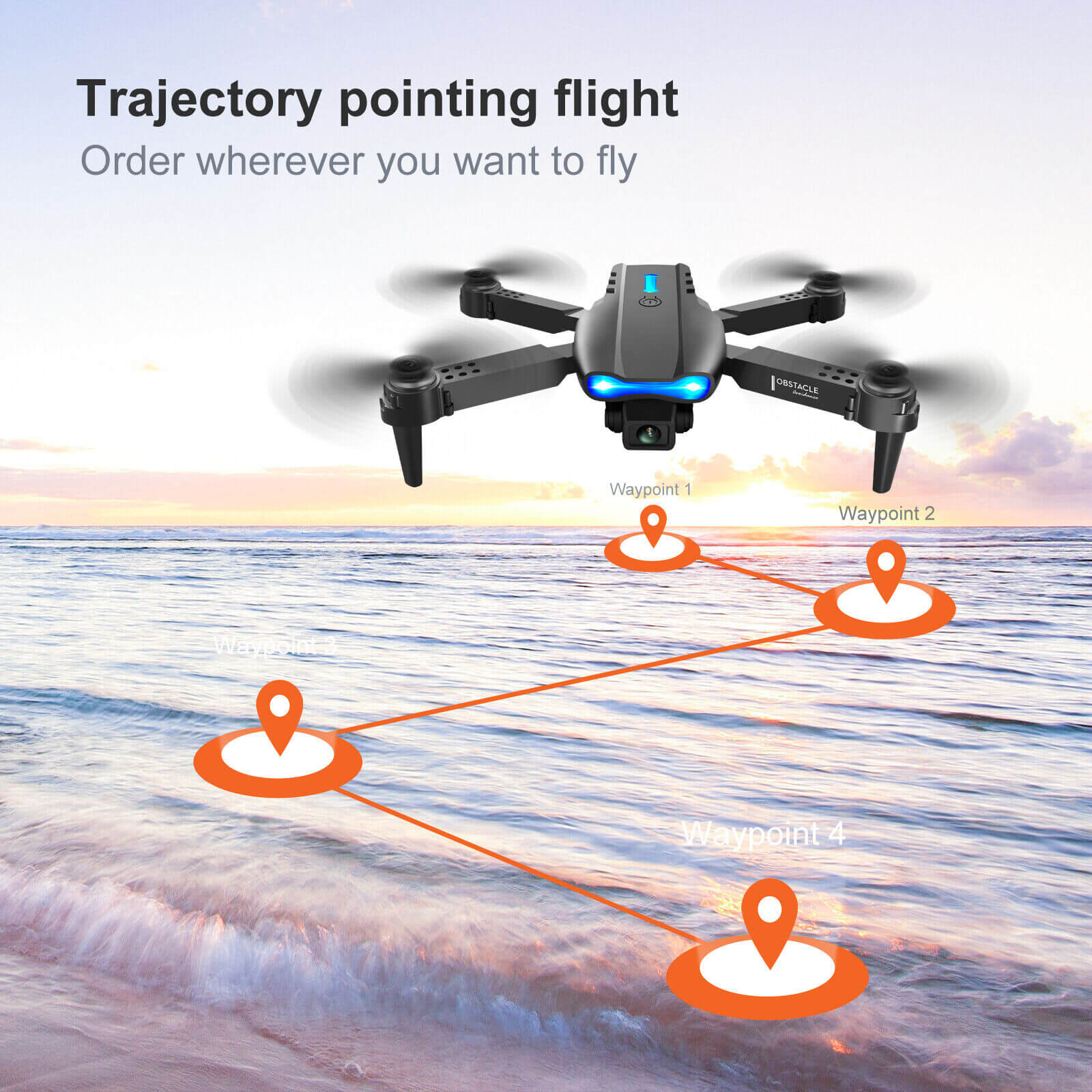 RC Drone with Camera 4K Dual Camera Mobile Control Quadcopter with Obstacle Avoidance