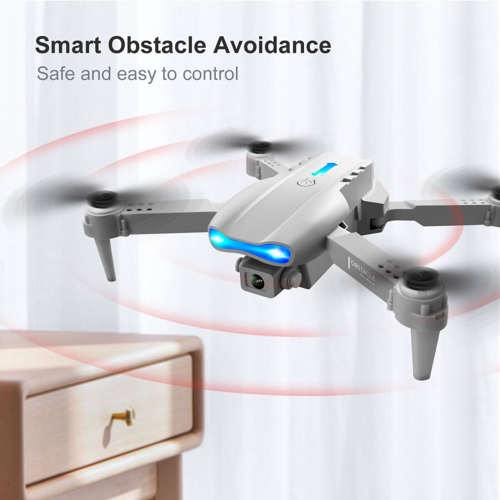 RC Drone with Camera 4K Dual Camera Mobile Control Quadcopter with Obstacle Avoidance