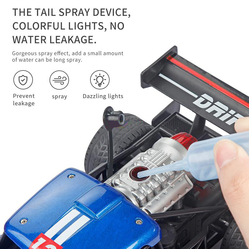 Alloy Spray RC Car Remote Control Mist Spray High Speed Stunt Car with LED Light