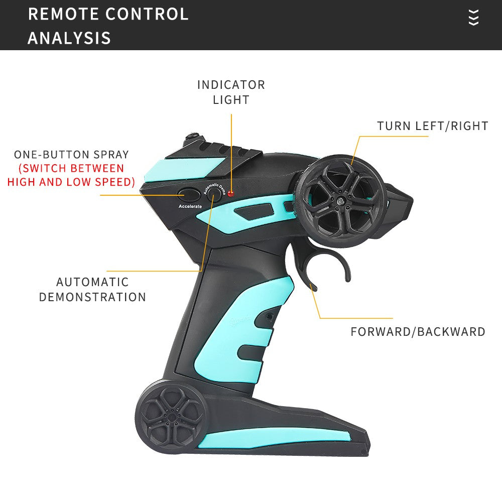 Alloy Spray RC Car Remote Control Mist Spray High Speed Stunt Car with LED Light