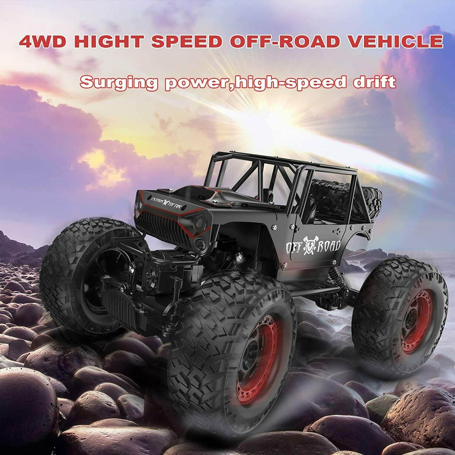 RC Car 2.4G Off-Road Remote Control Truck Alloy Shell High Speed Monster Toys