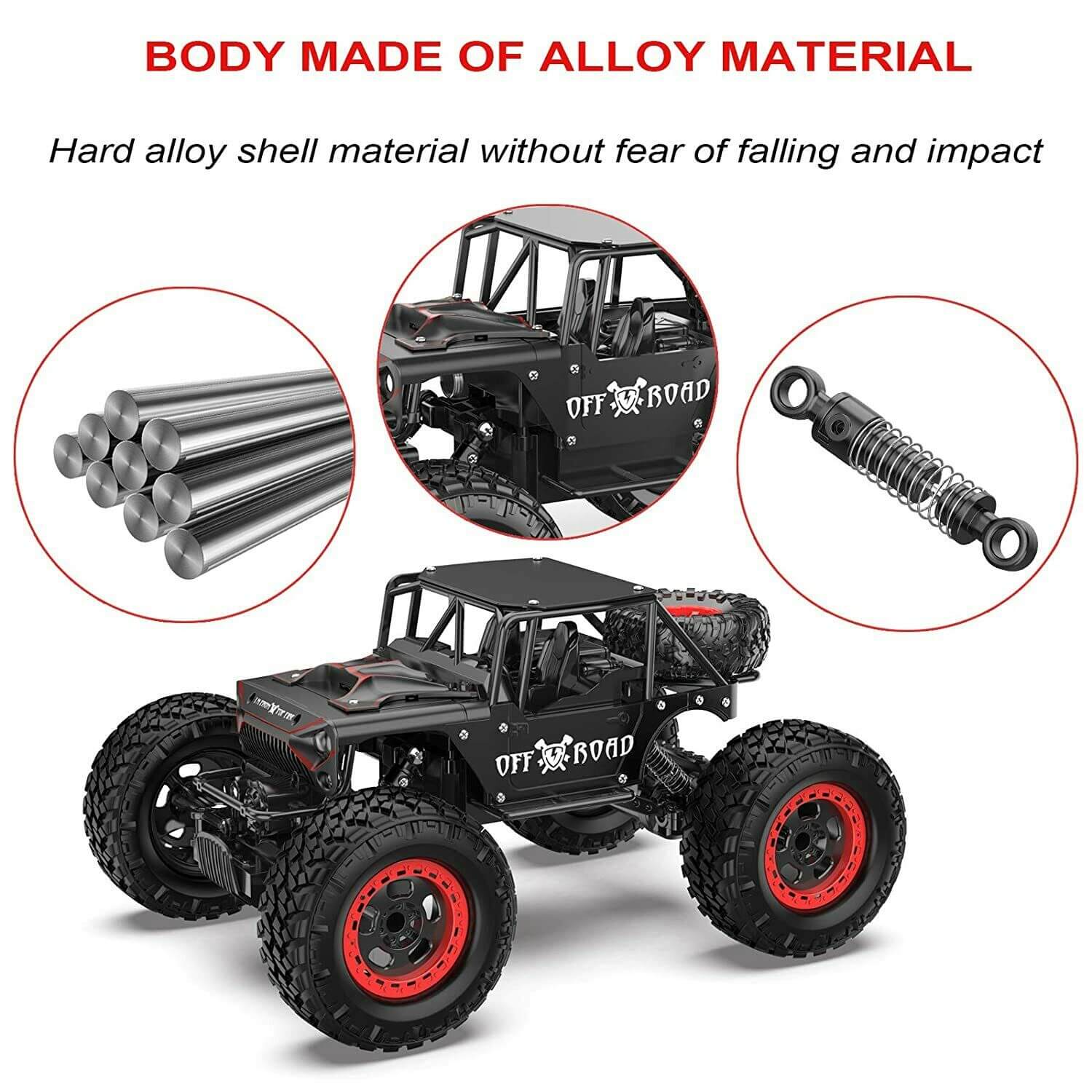 RC Car 2.4G Off-Road Remote Control Truck Alloy Shell High Speed Monster Toys