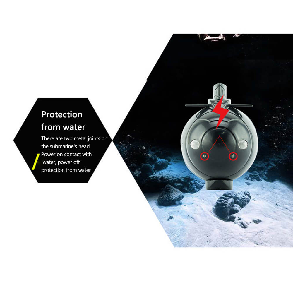 Kids Mini RC Submarine 6CH Smart Electric Boat Remote Control Waterproof Diving Toy