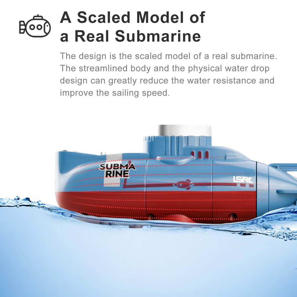 Mini Remote Control Submarine Waterproof Diving Toy 6 Channels Boat for Boys and Girls