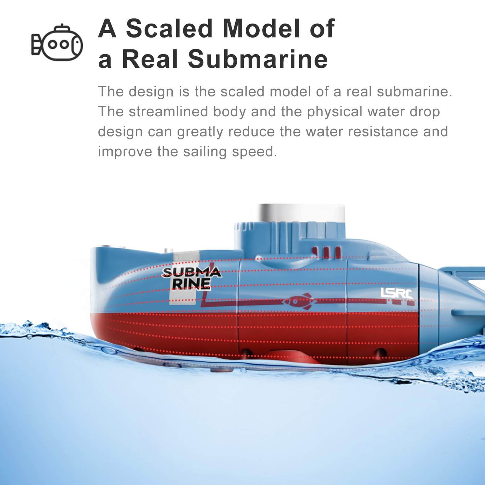 Mini Remote Control Submarine Waterproof Diving Toy 6 Channels Boat for Boys and Girls