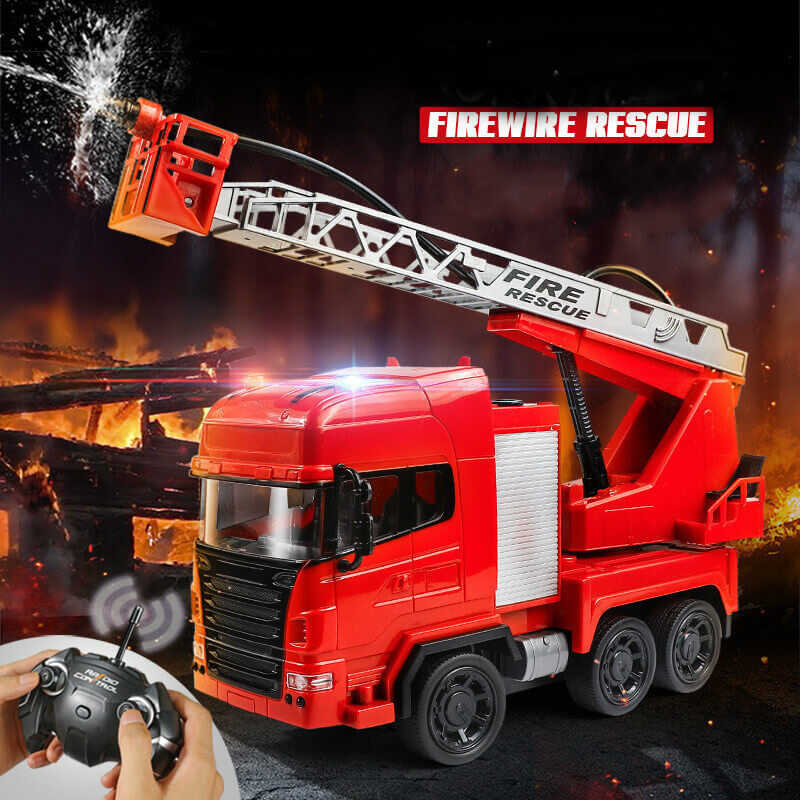 Water Spray RC Fire Truck Rescue Engine Remote Control and Electronic Vehicle