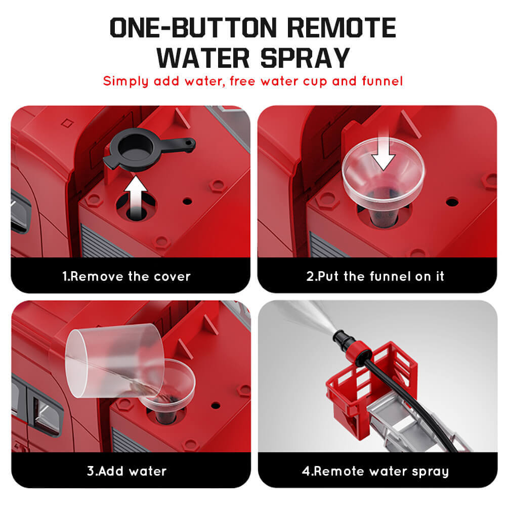 Water Spray RC Fire Truck Rescue Engine Remote Control and Electronic Vehicle