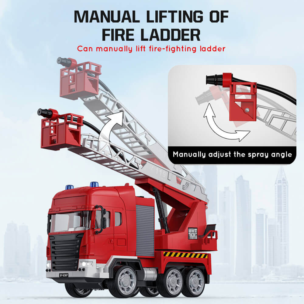 Water Spray RC Fire Truck Rescue Engine Remote Control and Electronic Vehicle