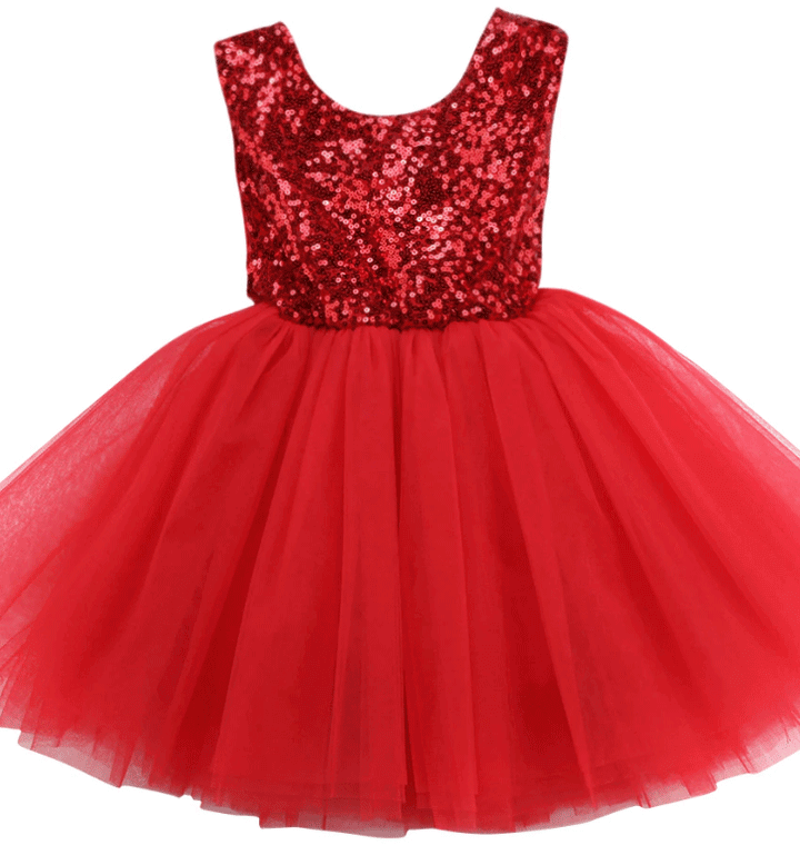SunBaby Toddler/ Baby Girls Bling Bling Sequin Tulle Flower Girl Dress Wedding Prom Birthday Party Dress
