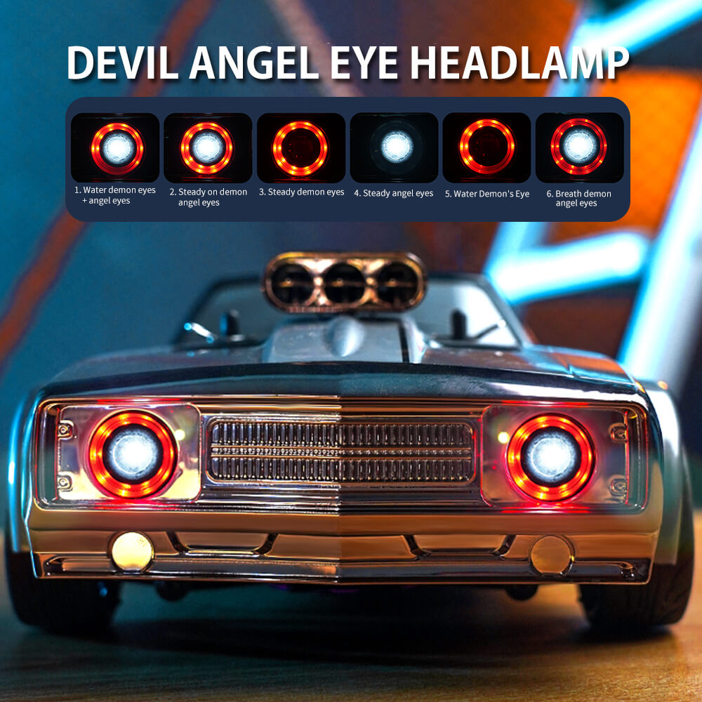 1/16 RC Drift Cars 35KM/H Fast RC Car 4WD Retro RC Racing Trucks Muscle Drag Car with Fantastic Headlights