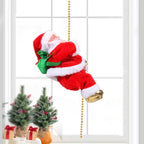 Christmas Decorations Funny Santa Claus Climbing The Rope with Music Up and Down