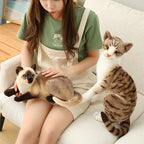 13.7” Siamese Cats Plush Toy Shorthair Cute Orange Cat Lifelike Stuffed Pet Toys for Home Decor