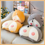 Soft Corgi Butt Cushion Cute Corgi Puppy Stuffed Plush Cartoon Cat Animal Pillow