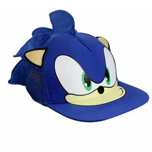 Blue Hedgehog Hat Adjustable Snapback Cap with 3D Face and Ears for Kids Teens Adults