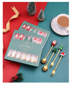 Spoons and Forks Set for Christmas 6pcs Stainless Steel Funny Tableware Cooking Gifts for Mom