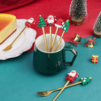 Spoons and Forks Set for Christmas 6pcs Stainless Steel Funny Tableware Cooking Gifts for Mom