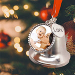 Sublimation Christmas Ornament Blanks Personalized Hanging Sublimation Blanks Metal Bell with Red Rope