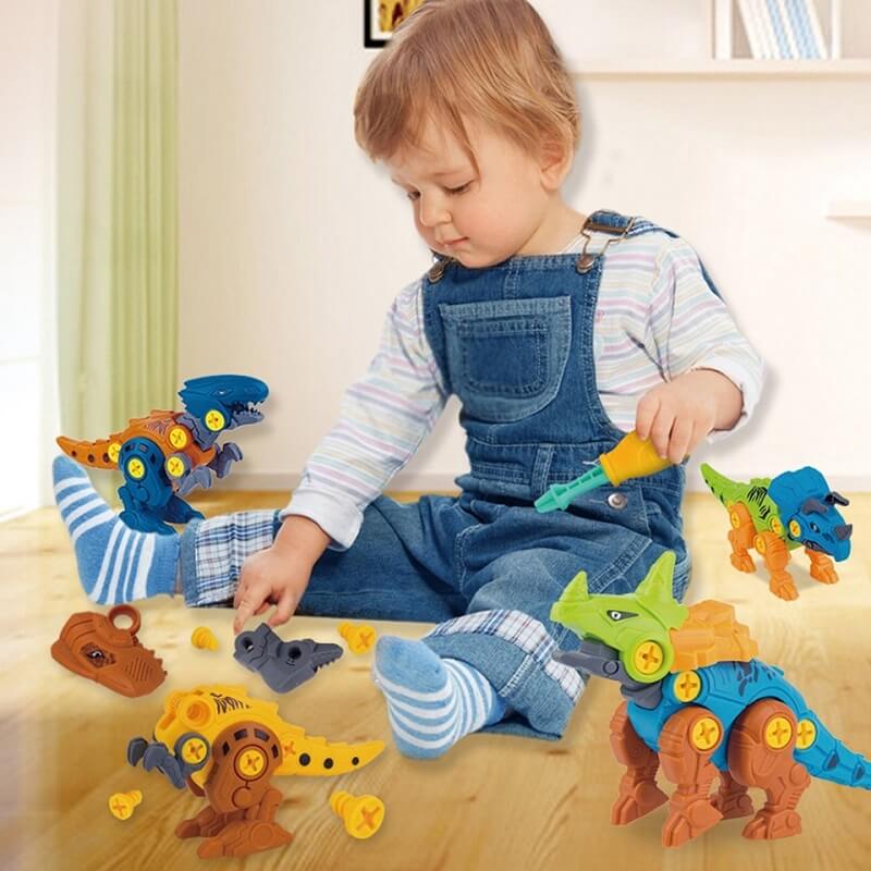 Toddler DIY Dinosaur Toys with Electric/Hand Drills Take Apart Dino Set STEM Learning Gifts