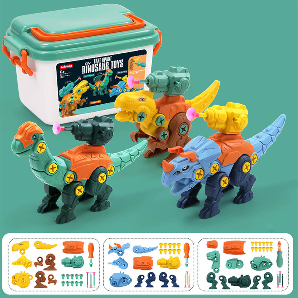 Toddler DIY Dinosaur Toys with Electric/Hand Drills Take Apart Dino Set STEM Learning Gifts